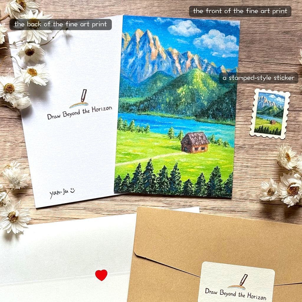 Horizon Art Print Mail – Summer in the Swiss Alps