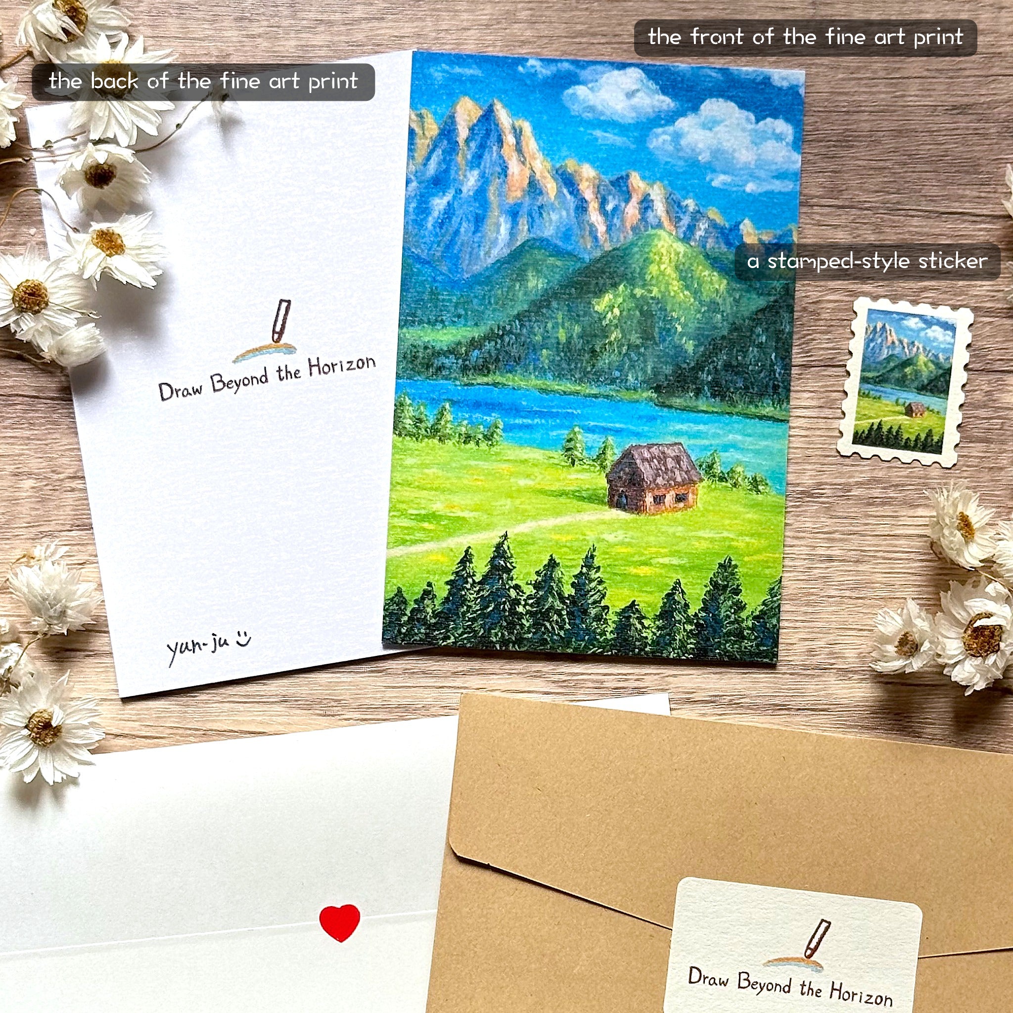Horizon Art Print Mail – Summer in the Swiss Alps