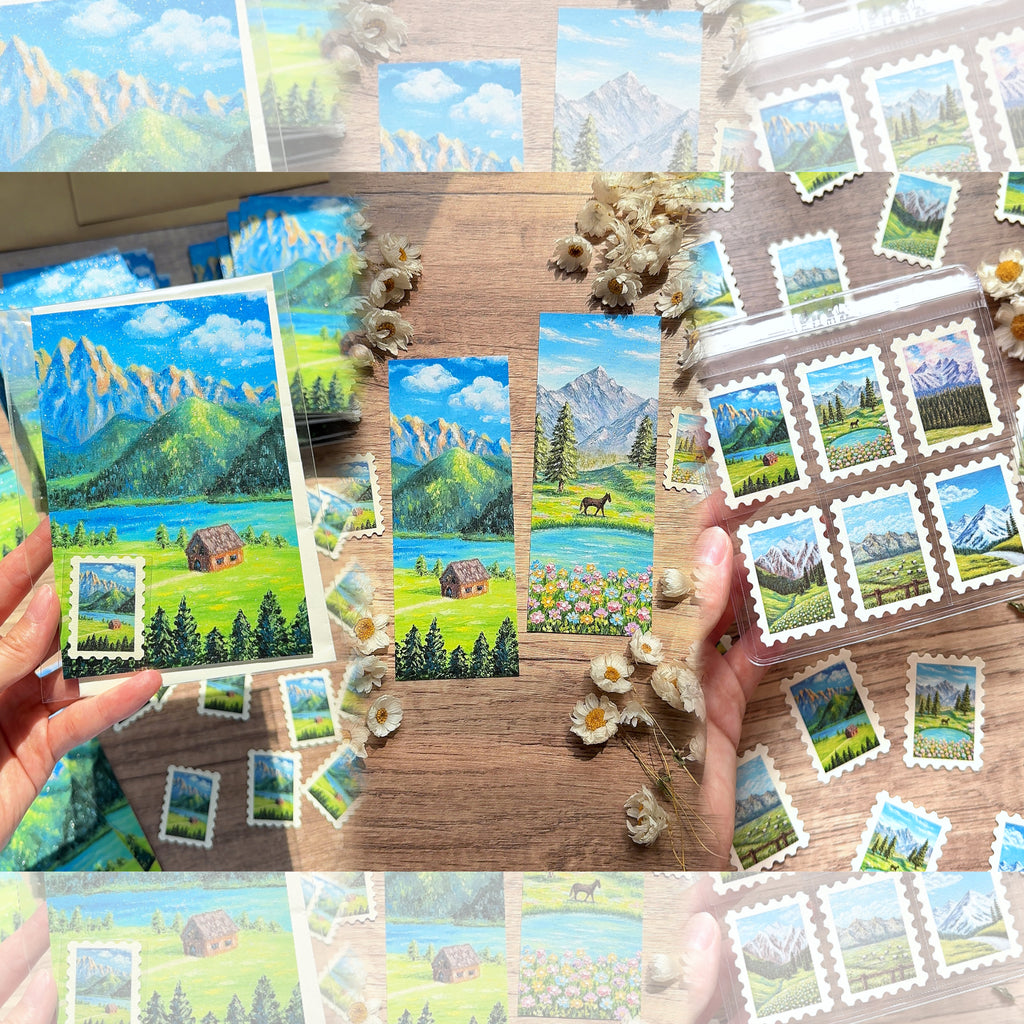 Horizon Art Print & Bookmark & Sticker Set Mail Bundle