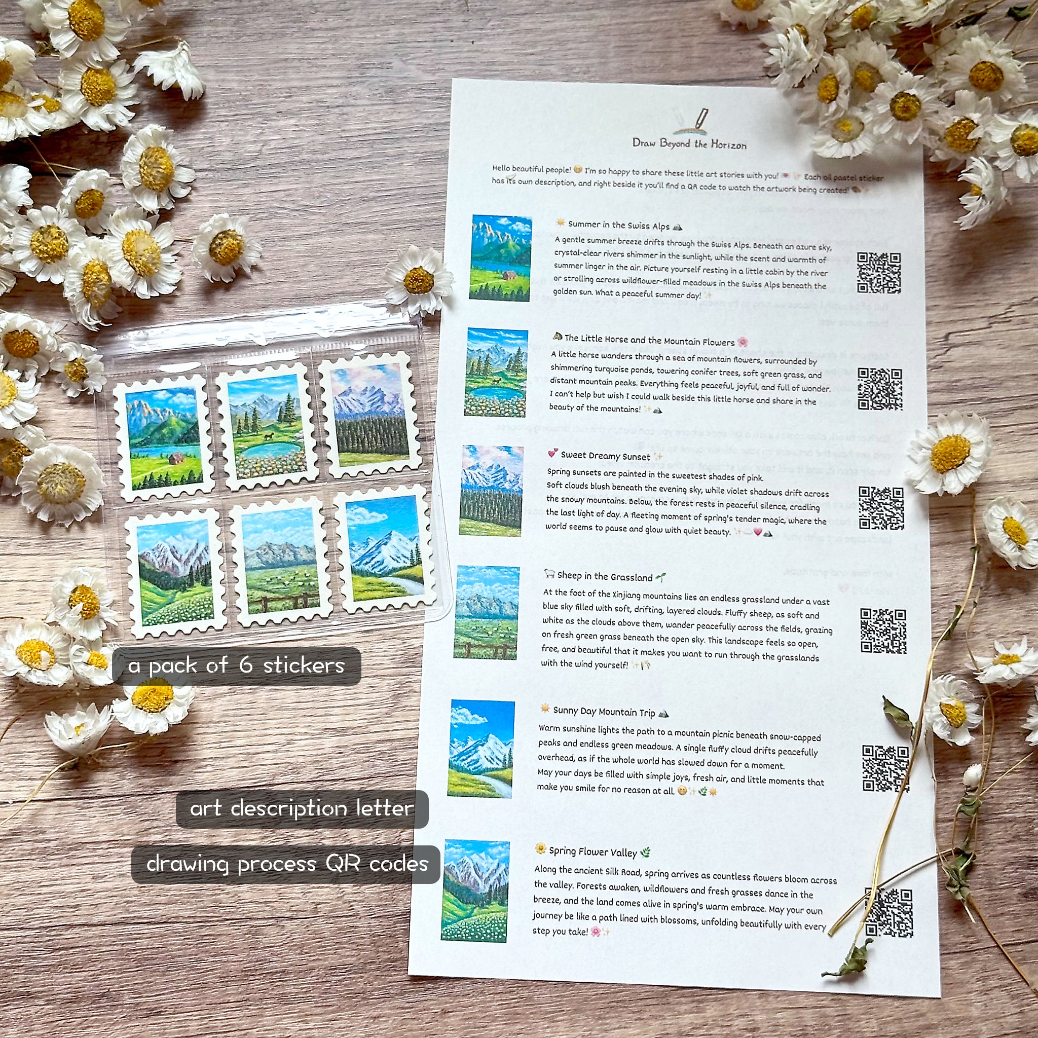 Horizon Sticker Mail – Nature & Mountain Collection (Set of 6)