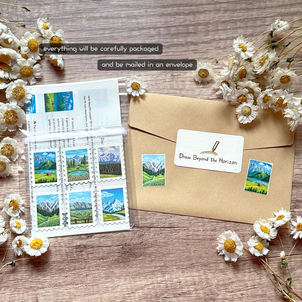 Horizon Sticker Mail – Nature & Mountain Collection (Set of 6)