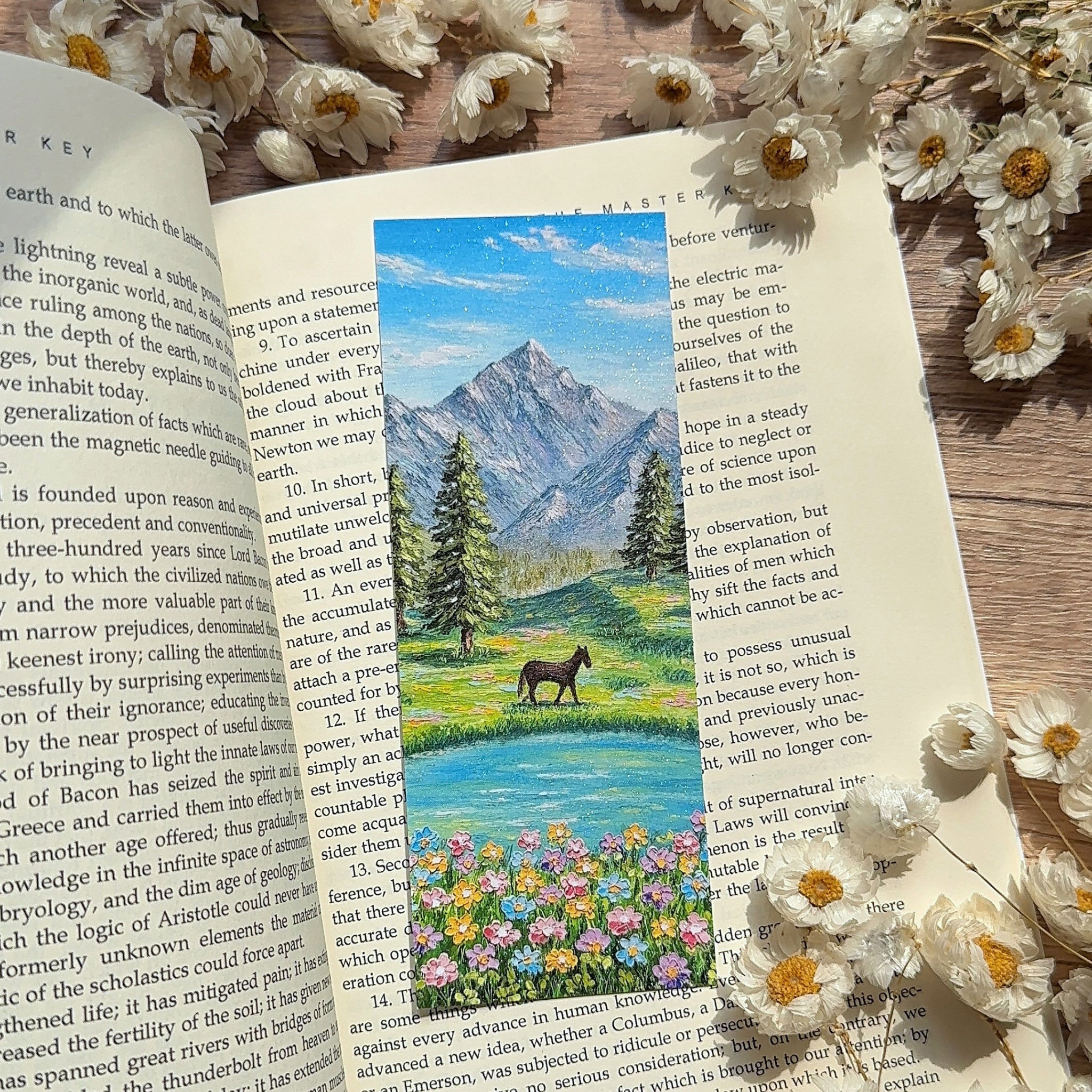 Horizon Bookmark Mail – 2 Oil Pastel Bookmarks & 2 Stickers