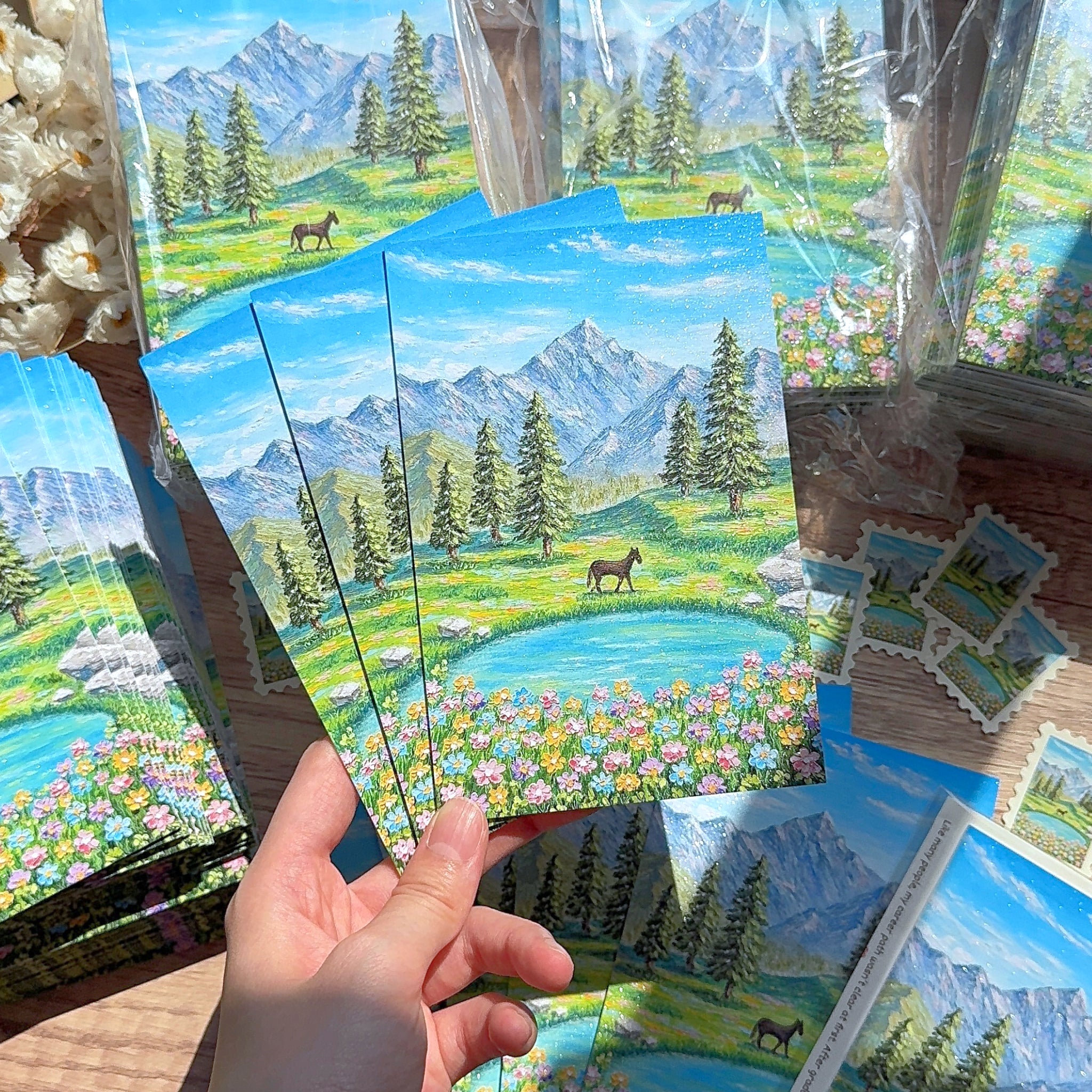 Horizon Art Print Mail – The Little Horse and the Mountain Flowers