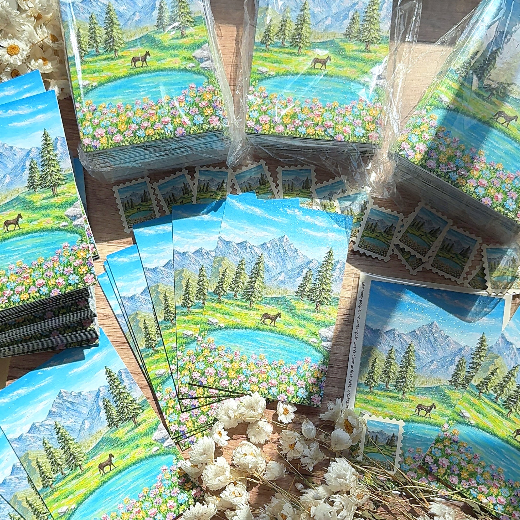 Horizon Art Print Mail – The Little Horse and the Mountain Flowers