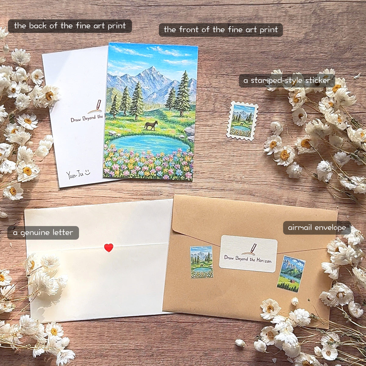 Horizon Art Print Mail – The Little Horse and the Mountain Flowers