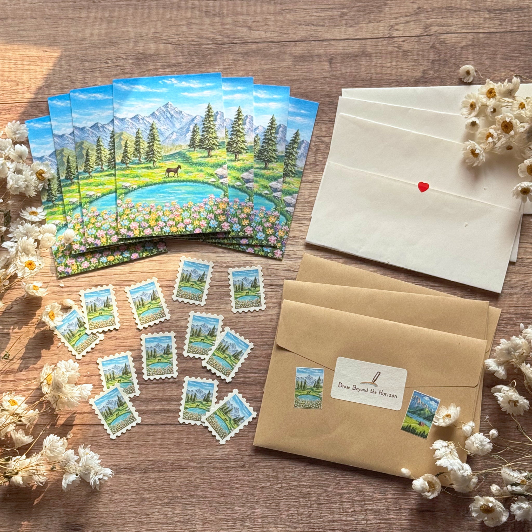 Horizon Art Print Mail – The Little Horse and the Mountain Flowers