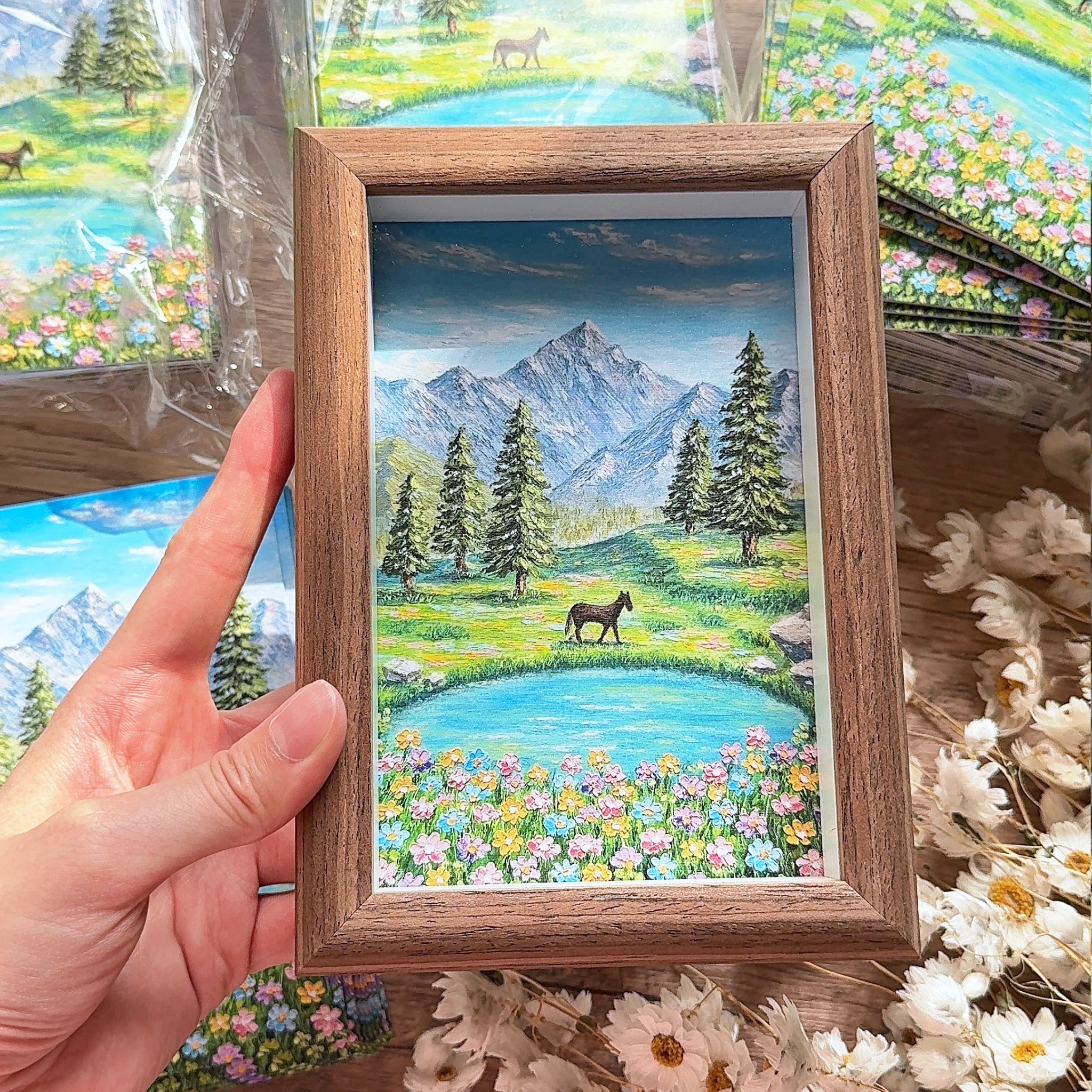 Horizon Art Print Mail – The Little Horse and the Mountain Flowers