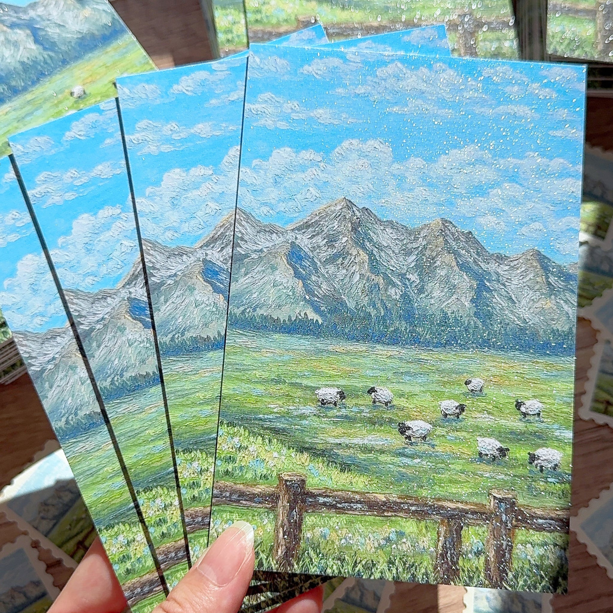 Horizon Art Print Mail – Sheep in the Grassland