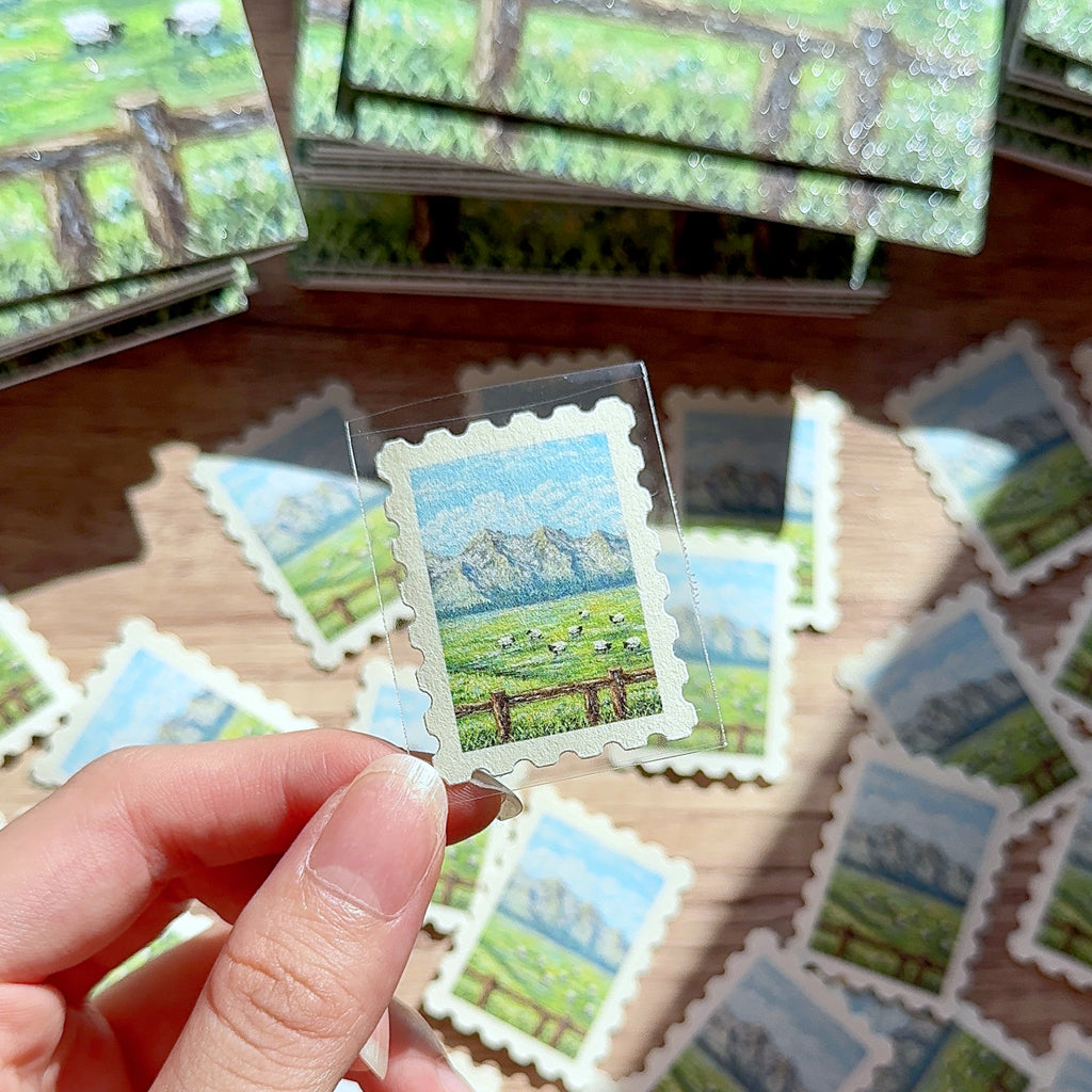 Horizon Art Print Mail – Sheep in the Grassland