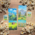 Horizon Bookmark Mail – 2 Oil Pastel Bookmarks & 2 Stickers