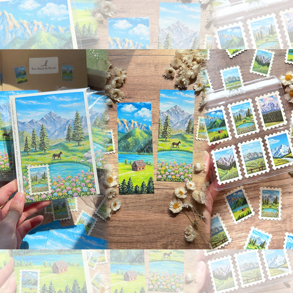 Horizon Art Print & Bookmark & Sticker Mail Set (Set 3)
