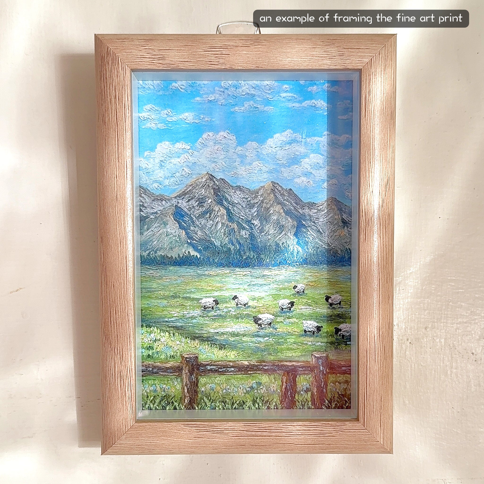 Horizon Art Print Mail – Sheep in the Grassland